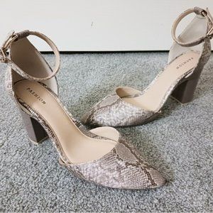 Pashion Convertible Heel Animal Print Pump, closed pointed toe, 3" Block